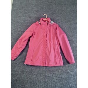 Eddie Bauer WeatherEdge Women's Pink Hooded Lightweight Rain Jacket Zip M